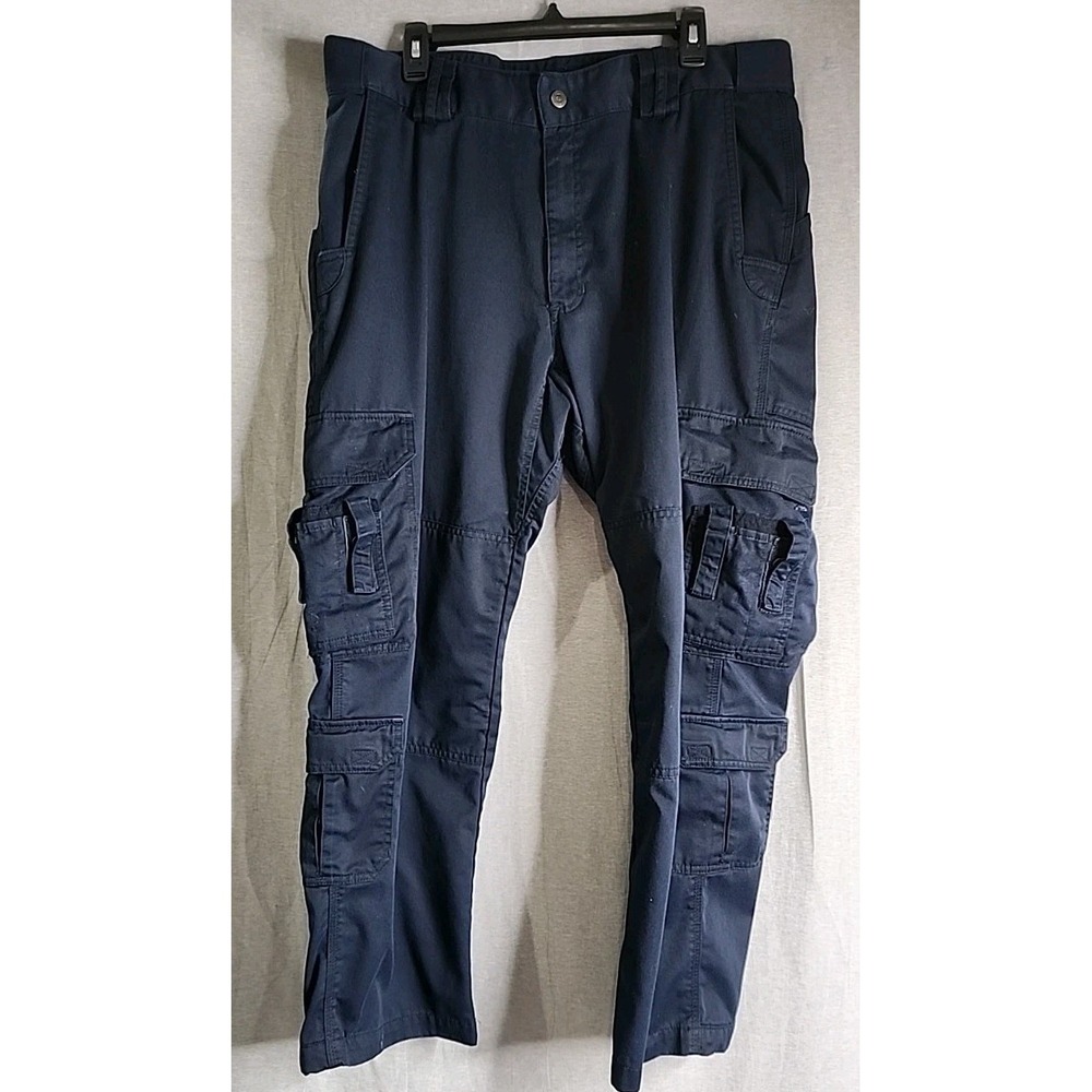 5.11 Tactical Series Pants Mens 38x30 Dark Blue Cargo Multi Pocket STAINS